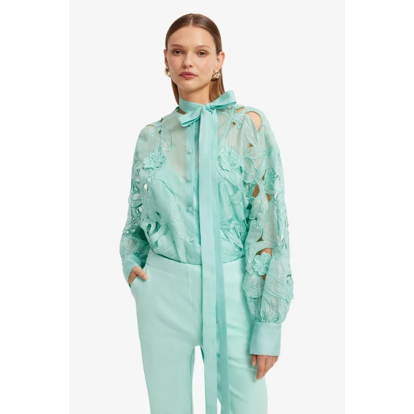 Leo Lin Elle Appliqué Blouse - Leo Lin Dress - Australian Luxury Fashion - Shop at Coveti