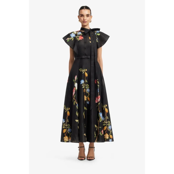 Leo Lin Elsie Flutter Sleeve Midi Dress - Leo Lin Dress - Australian Luxury Fashion - Shop at Coveti