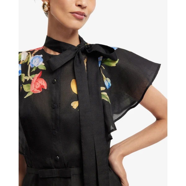 Leo Lin Elsie Flutter Sleeve Midi Dress - Leo Lin Dress - Australian Luxury Fashion - Shop at Coveti