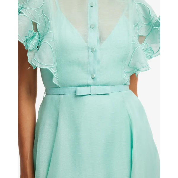 Leo Lin Elsie Appliqué Flutter Sleeve Maxi Dress, view 8