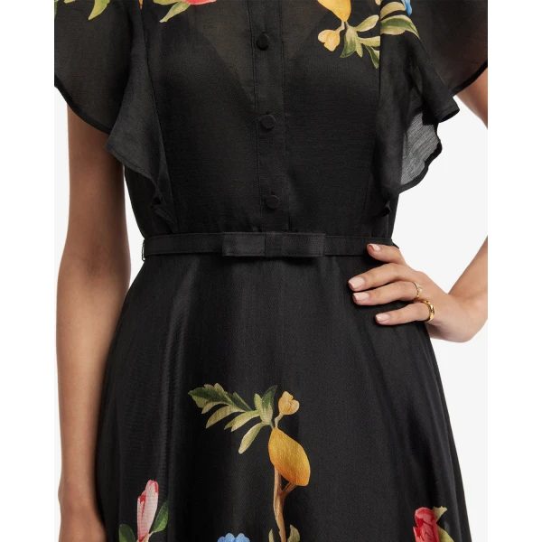 Leo Lin Elsie Flutter Sleeve Midi Dress - Leo Lin Dress - Australian Luxury Fashion - Shop at Coveti