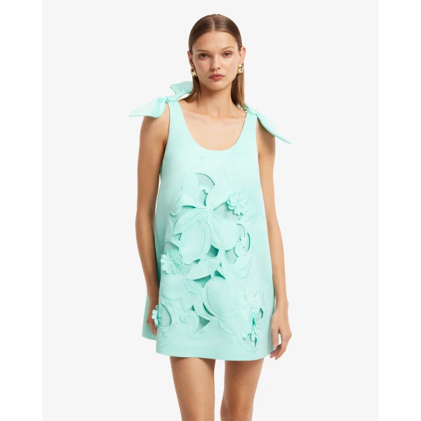 Leo Lin Harper Bow Appliqué Mini Dress - Leo Lin Dress - Australian Luxury Fashion - Shop at Coveti
