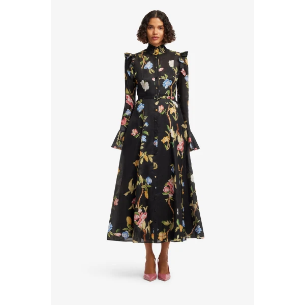 Leo Lin Katrina Butterfly Sleeve Midi Dress - Leo Lin Dress - Australian Luxury Fashion - Shop at Coveti