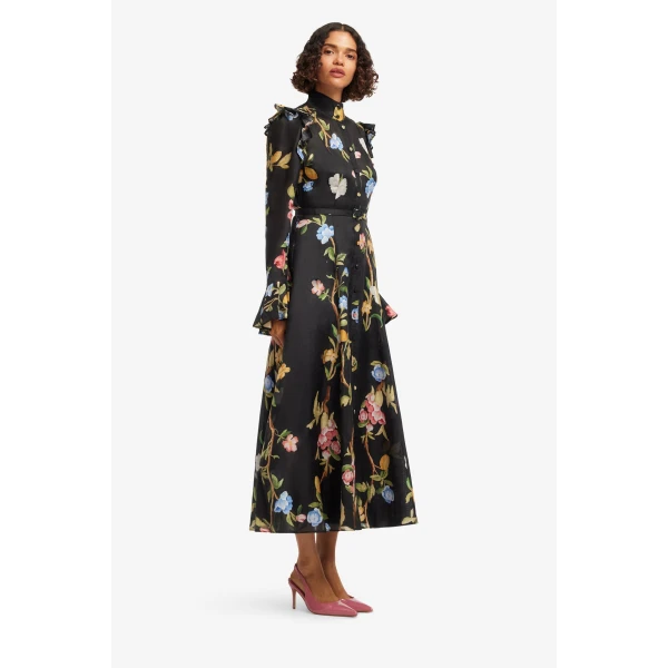 Leo Lin Katrina Butterfly Sleeve Midi Dress - Leo Lin Dress - Australian Luxury Fashion - Shop at Coveti