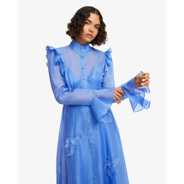 Leo Lin Katrina Appliqué Butterfly Sleeve Midi Dress - Leo Lin Dress - Australian Luxury Fashion - Shop at Coveti