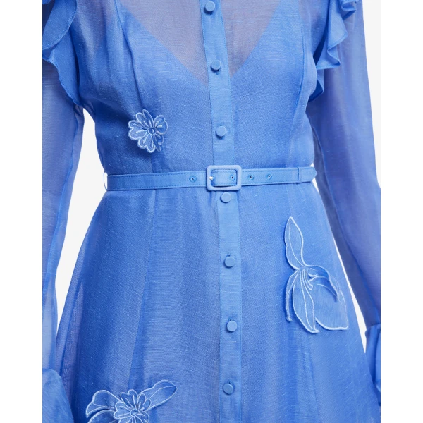 Leo Lin Katrina Appliqué Butterfly Sleeve Midi Dress - Leo Lin Dress - Australian Luxury Fashion - Shop at Coveti