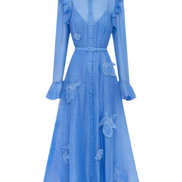 Leo Lin Katrina Appliqué Butterfly Sleeve Midi Dress - Leo Lin Dress - Australian Luxury Fashion - Shop at Coveti