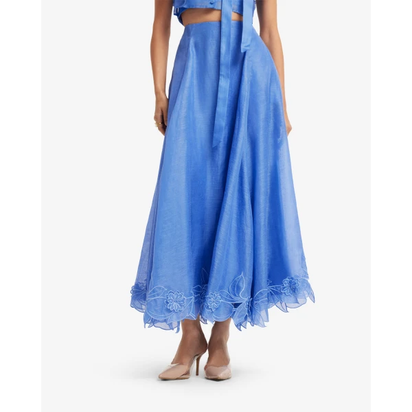 Leo Lin Leila Appliqué Midi Skirt - Leo Lin Dress - Australian Luxury Fashion - Shop at Coveti