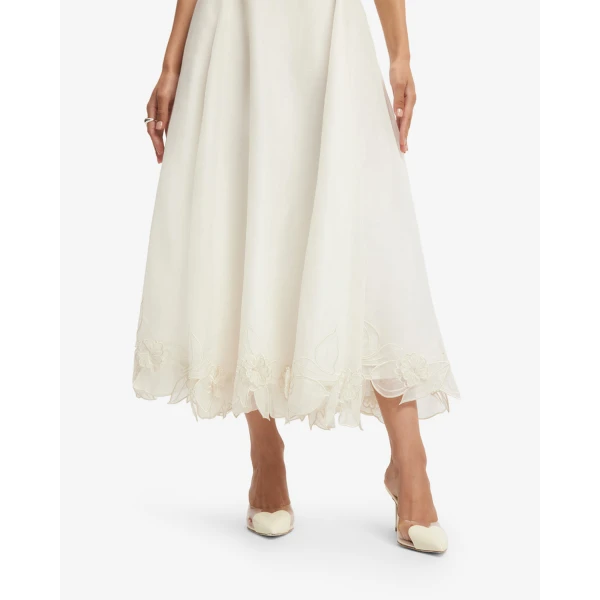 Leo Lin Leila Appliqué Midi Skirt - Leo Lin Dress - Australian Luxury Fashion - Shop at Coveti