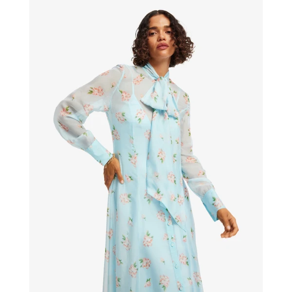 Leo Lin Lilith Tie Neck Maxi Dress - Leo Lin Dress - Australian Luxury Fashion - Shop at Coveti