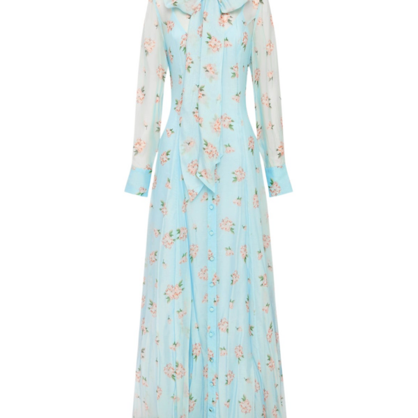 Leo Lin Lilith Tie Neck Maxi Dress - Leo Lin Dress - Australian Luxury Fashion - Shop at Coveti