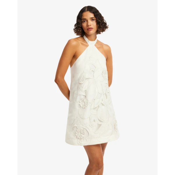 Leo Lin Lola Appliqué Halterneck Mini Dress, view 8
