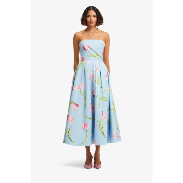 Leo Lin Lynn Bustier Midi Dress - Leo Lin Dress - Australian Luxury Fashion - Shop at Coveti
