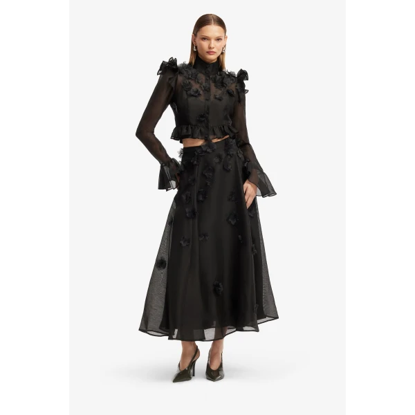 Leo Lin Maeve Petal Butterfly Long Sleeve Top - Leo Lin Dress - Australian Luxury Fashion - Shop at Coveti