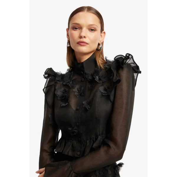 Leo Lin Maeve Petal Butterfly Long Sleeve Top - Leo Lin Dress - Australian Luxury Fashion - Shop at Coveti