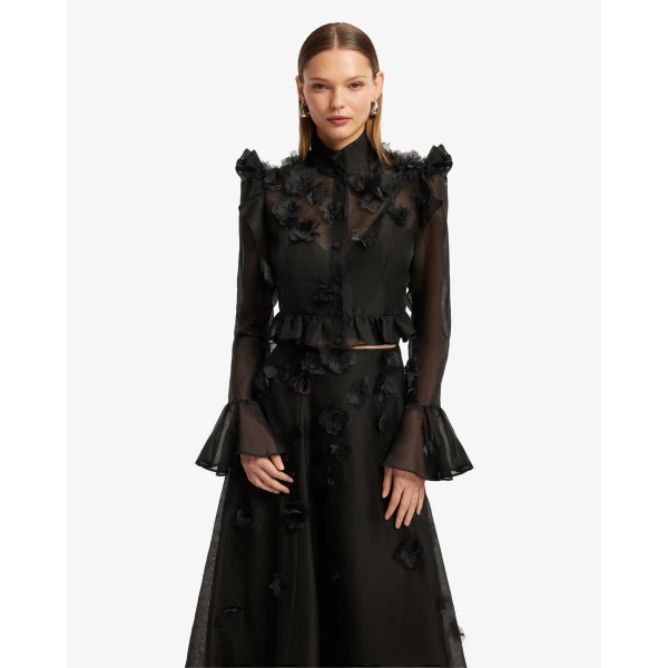 Leo Lin Maeve Petal Butterfly Long Sleeve Top - Leo Lin Dress - Australian Luxury Fashion - Shop at Coveti