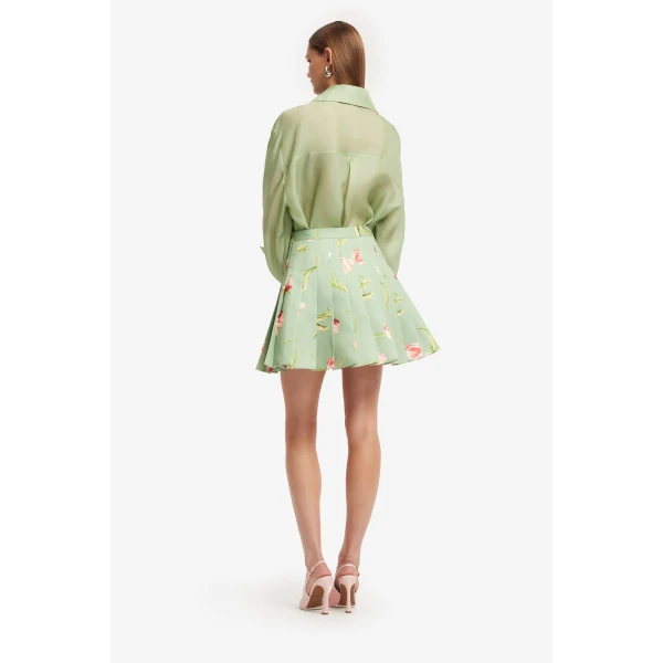 Leo Lin Melody Pleated Mini Skirt - Leo Lin Dress - Australian Luxury Fashion - Shop at Coveti