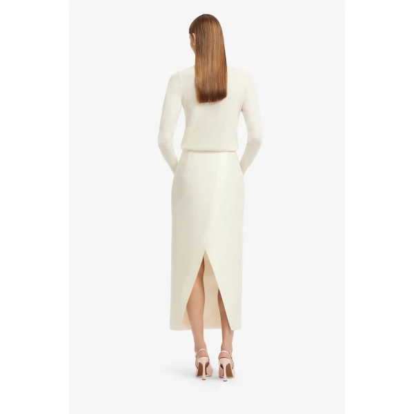 Leo Lin Quinn Embellished Wool Midi Skirt - Leo Lin Dress - Australian Luxury Fashion - Shop at Coveti