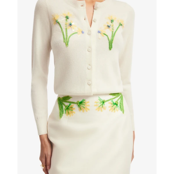 Leo Lin Quinn Embellished Wool Midi Skirt - Leo Lin Dress - Australian Luxury Fashion - Shop at Coveti
