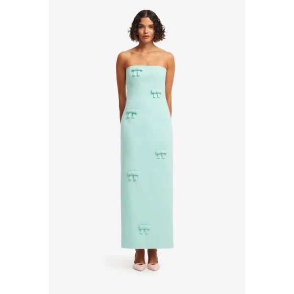 Leo Lin Rayna Bow Bustier Maxi Dress - Leo Lin Dress - Australian Luxury Fashion - Shop at Coveti