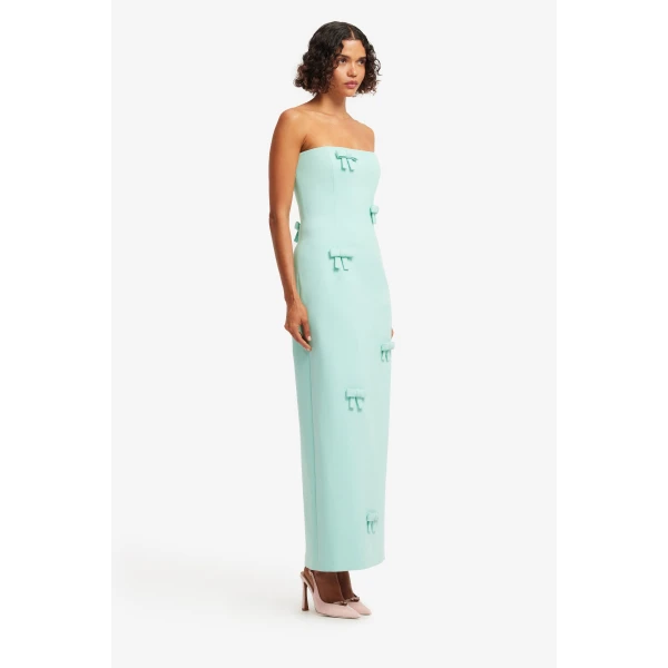 Leo Lin Rayna Bow Bustier Maxi Dress - Leo Lin Dress - Australian Luxury Fashion - Shop at Coveti