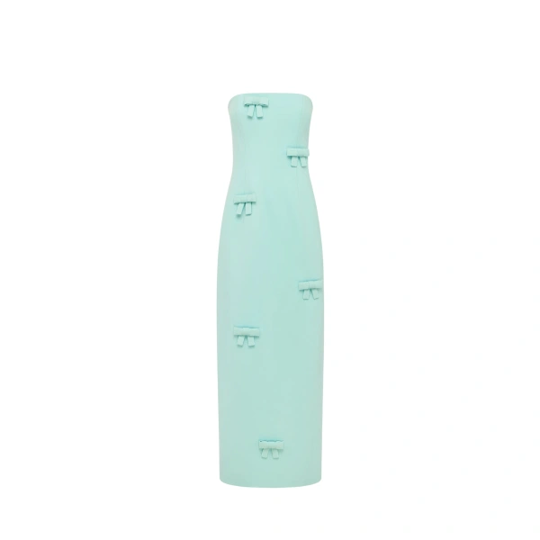 Leo Lin Rayna Bow Bustier Maxi Dress
