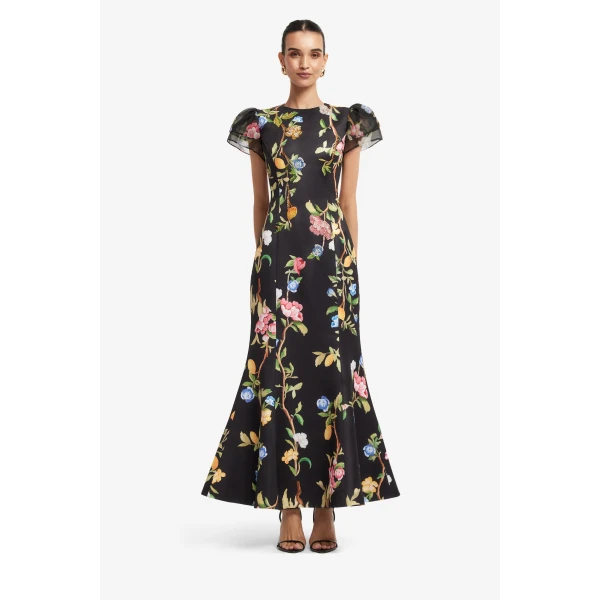 Leo Lin Sofia Embellished Puff Sleeve Maxi Dress - Leo Lin Dress - Australian Luxury Fashion - Shop at Coveti