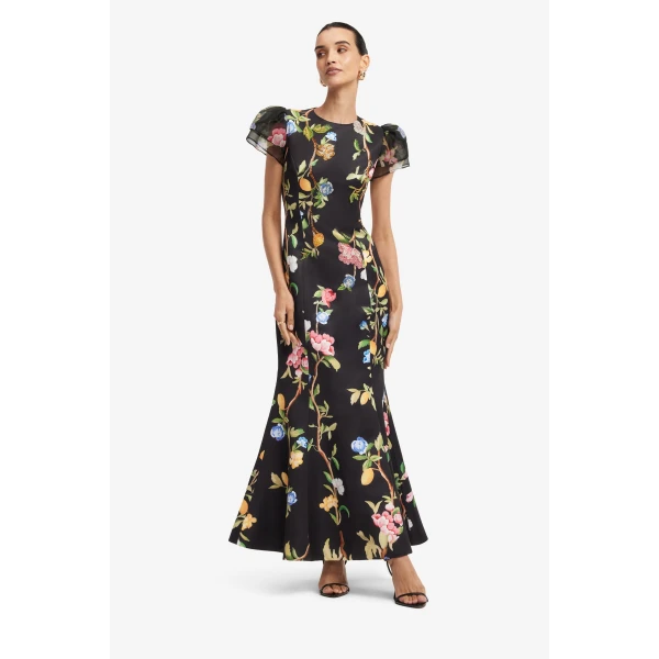 Leo Lin Sofia Embellished Puff Sleeve Maxi Dress - Leo Lin Dress - Australian Luxury Fashion - Shop at Coveti