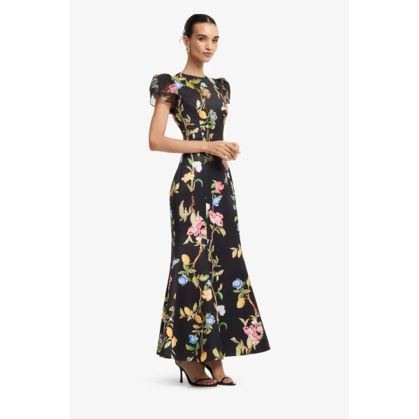 Leo Lin Sofia Embellished Puff Sleeve Maxi Dress - Leo Lin Dress - Australian Luxury Fashion - Shop at Coveti