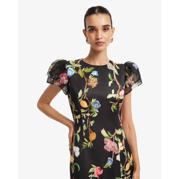 Leo Lin Sofia Embellished Puff Sleeve Maxi Dress - Leo Lin Dress - Australian Luxury Fashion - Shop at Coveti