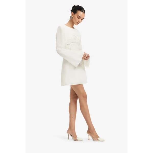 Leo Lin Suzanne Appliqué Bell Sleeve Mini Dress - Leo Lin Dress - Australian Luxury Fashion - Shop at Coveti