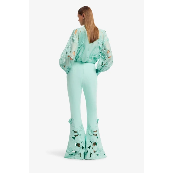 Leo Lin Vera Appliqué Flared Pants - Leo Lin Dress - Australian Luxury Fashion - Shop at Coveti