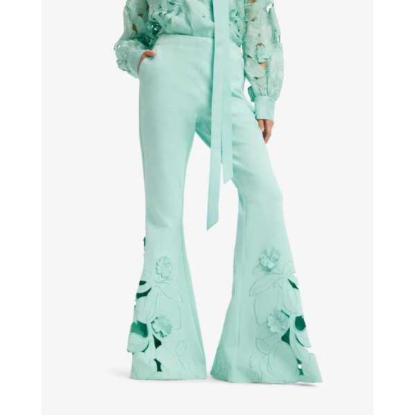 Leo Lin Vera Appliqué Flared Pants - Leo Lin Dress - Australian Luxury Fashion - Shop at Coveti
