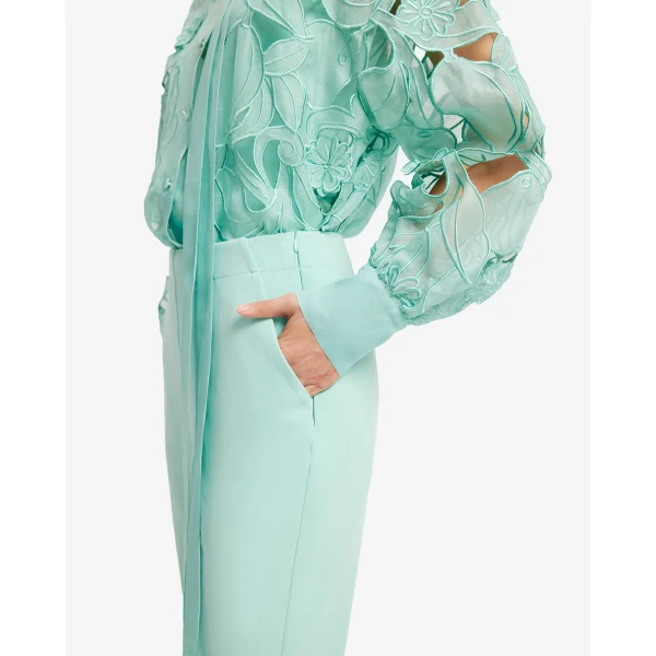 Leo Lin Vera Appliqué Flared Pants - Leo Lin Dress - Australian Luxury Fashion - Shop at Coveti