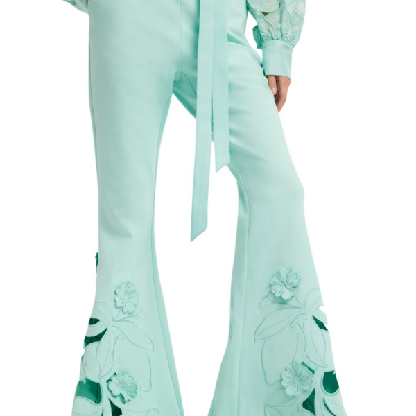Leo Lin Vera Appliqué Flared Pants - Leo Lin Dress - Australian Luxury Fashion - Shop at Coveti
