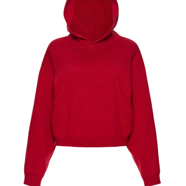 Magda Butrym Cashmere and cotton hoodie in red
