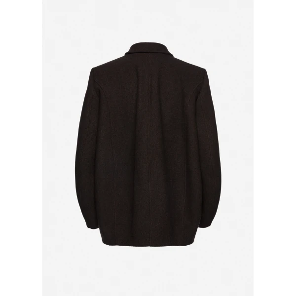 Magda Butrym Cashmere jacket with collar in brown, view 2