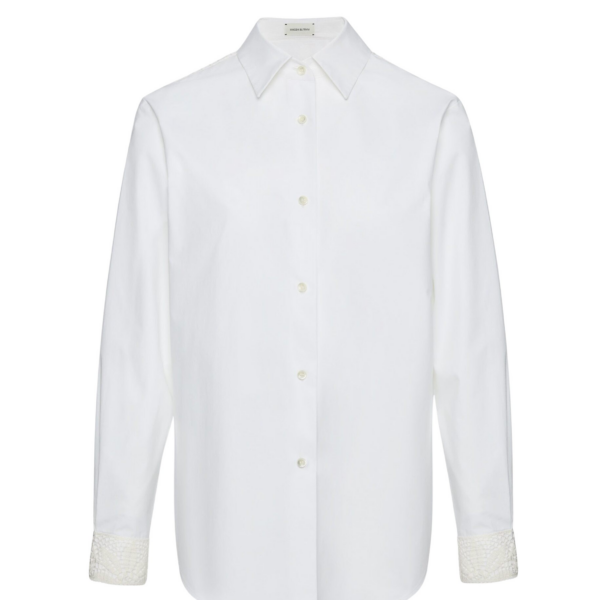 Magda Butrym Classic shirt with crochet detailing in white