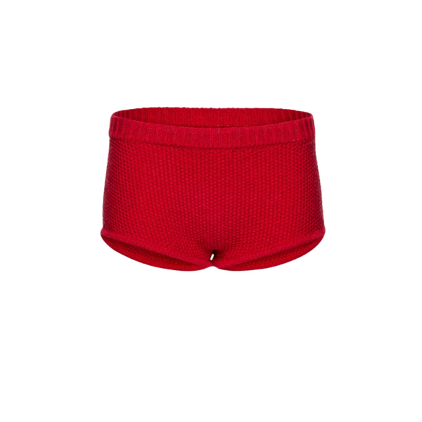 Magda Butrym Cotton and linen knit shorts in red