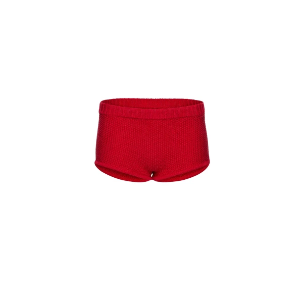 Magda Butrym Cotton and linen knit shorts in red