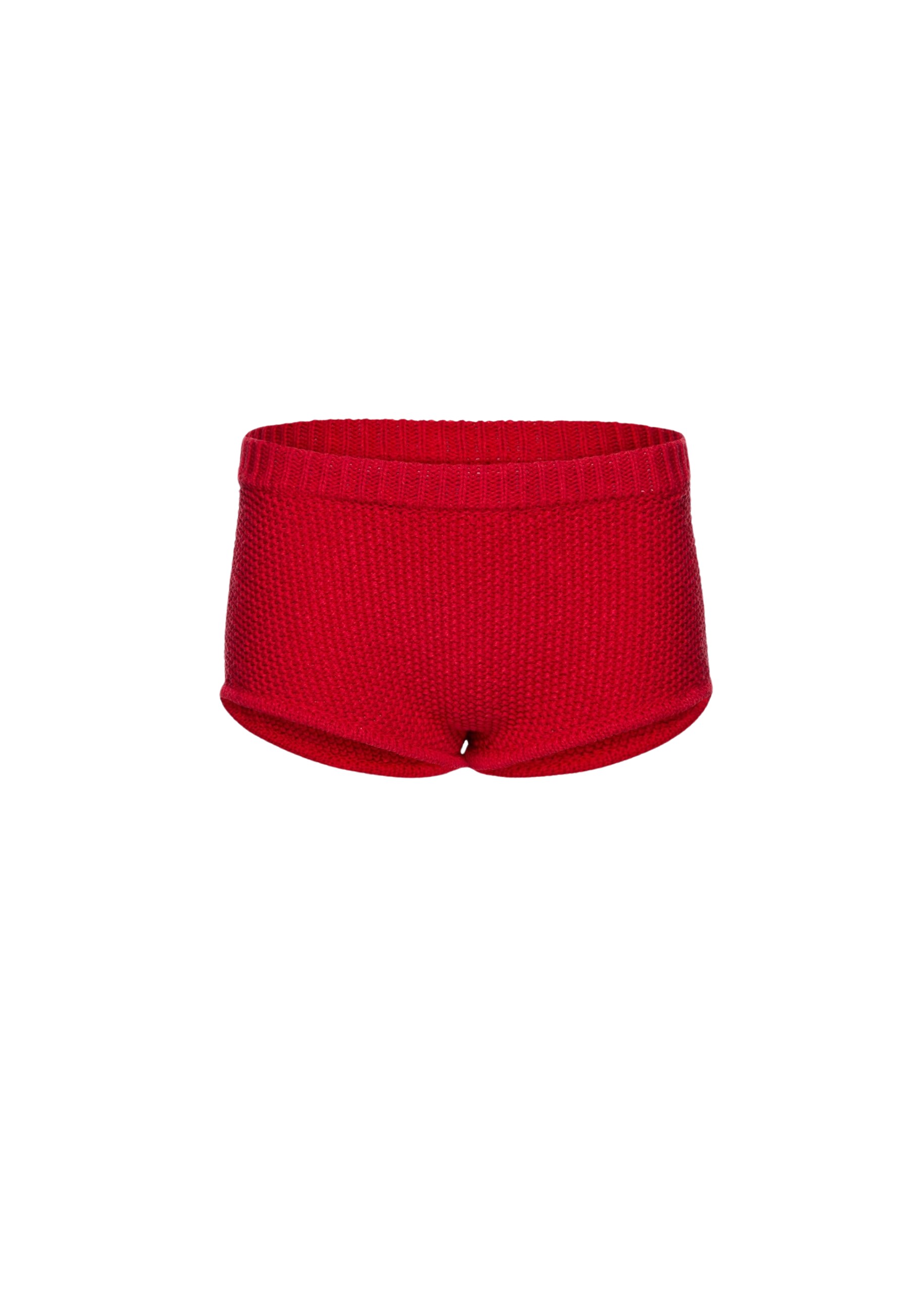 Magda Butrym Cotton and linen knit shorts in red