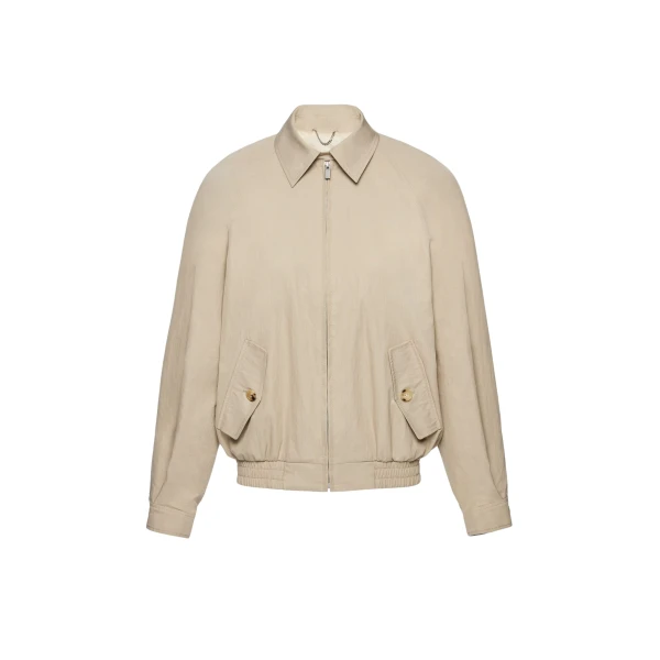 Magda Butrym Cotton zip-front jacket in beige