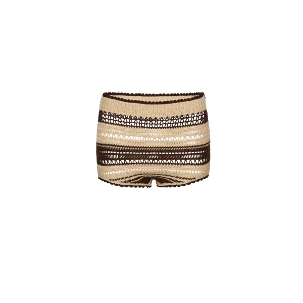 Magda Butrym Crochet shorts in cream and brown
