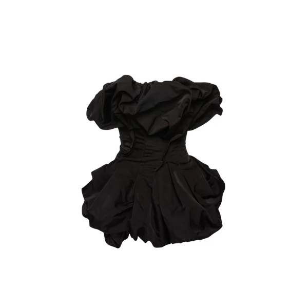 Magda Butrym Draped bubble-hem blouse in black
