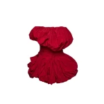 Magda Butrym Draped bubble-hem blouse in red