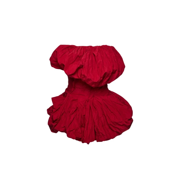 Magda Butrym Draped bubble-hem blouse in red