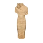 Magda Butrym Draped cape-effect midi dress in beige