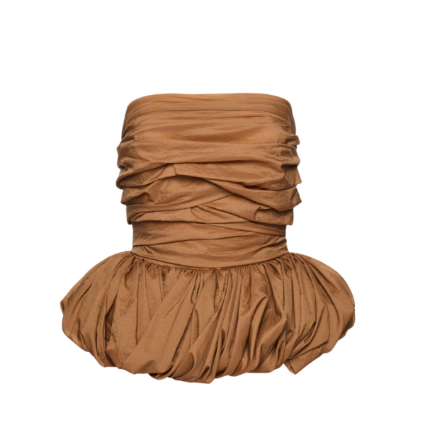 Magda Butrym Draped peplum corset in brown