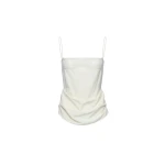 Magda Butrym Draped silk lace-trim top in cream