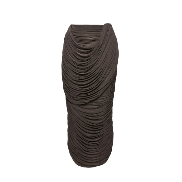 Magda Butrym Draped silk midi skirt in brown